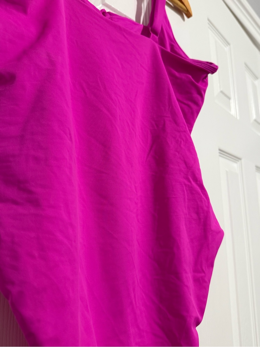 Angie Swim Magenta Lace-Up One-Piece Swimsuit - Picture 6 of 14